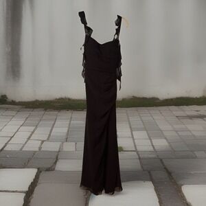 Azazie x Barbie Women's‎ A2 Sweetheart Ruffle Chiffon Mermaid Dress Black Formal